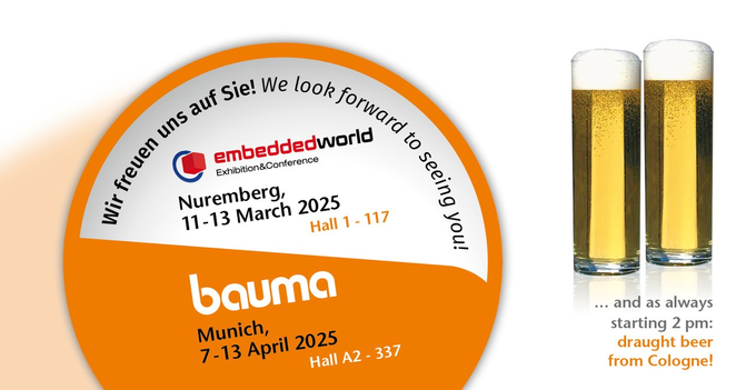 Beer mat advertising embedded and bauma